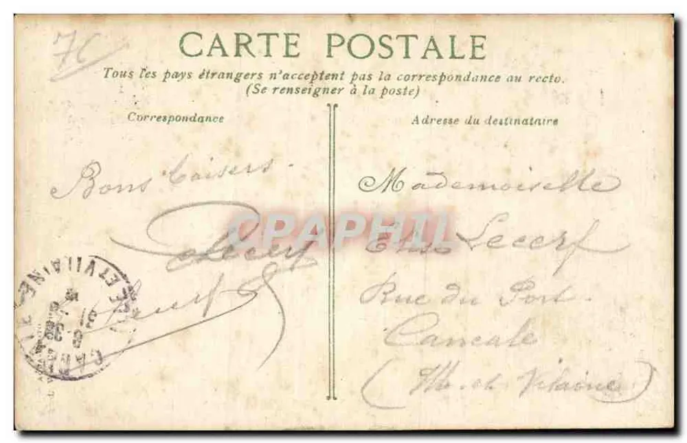 Le Havre - Bassin do Comércio — vista do porto com barcos — editor L.V. n°1016 - Verso