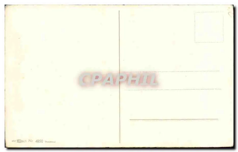 Mädchen, das einen Brief unter Blumen liest — Frohe Muttertag — Verlag Hermann, Nr. 4850, Dresden - Rückseite