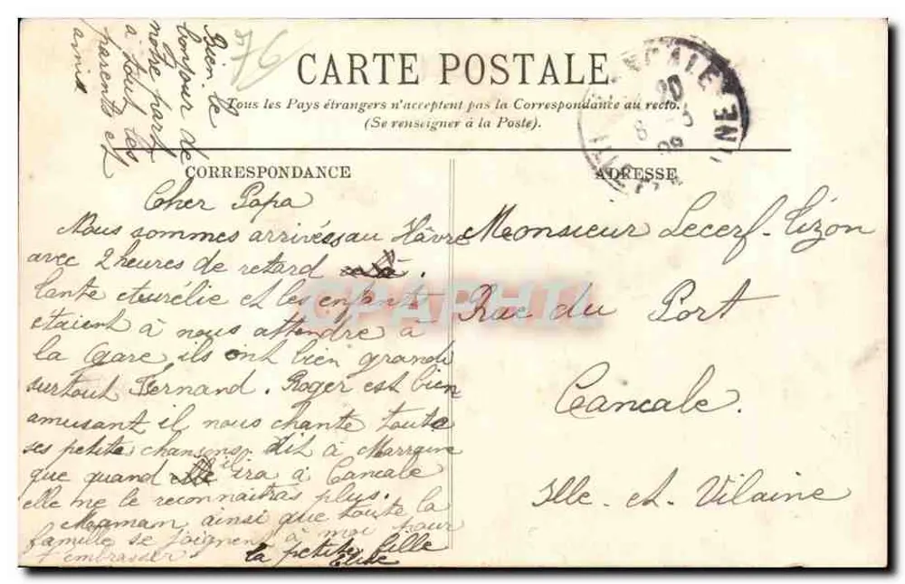 Le Havre — Vista Panorâmica — Editor Anônimo, n° 218 - Verso