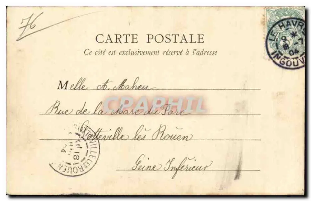 Le Havre — Praia e Cabo da Hève — M. Goffêtre - Verso