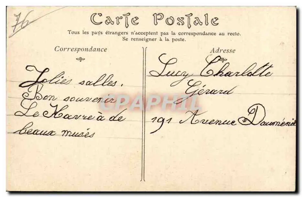 Le Havre — O Museu e a Enseada dos Príncipes - Verso