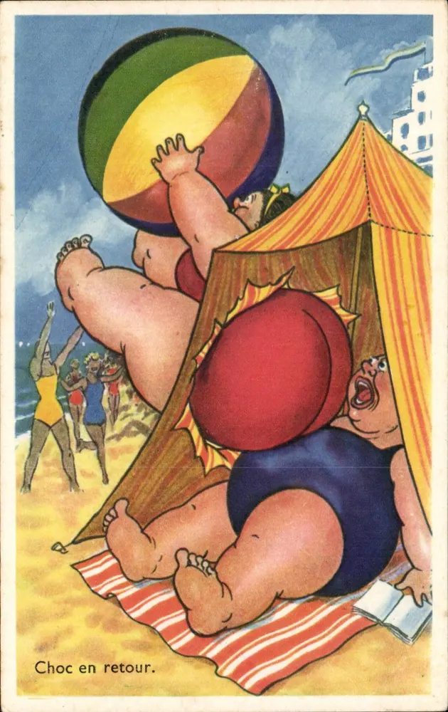 Überraschung zurückschlagen — Strandbild mit Ballon — Editions « Gaby », Nantes - Vorderseite