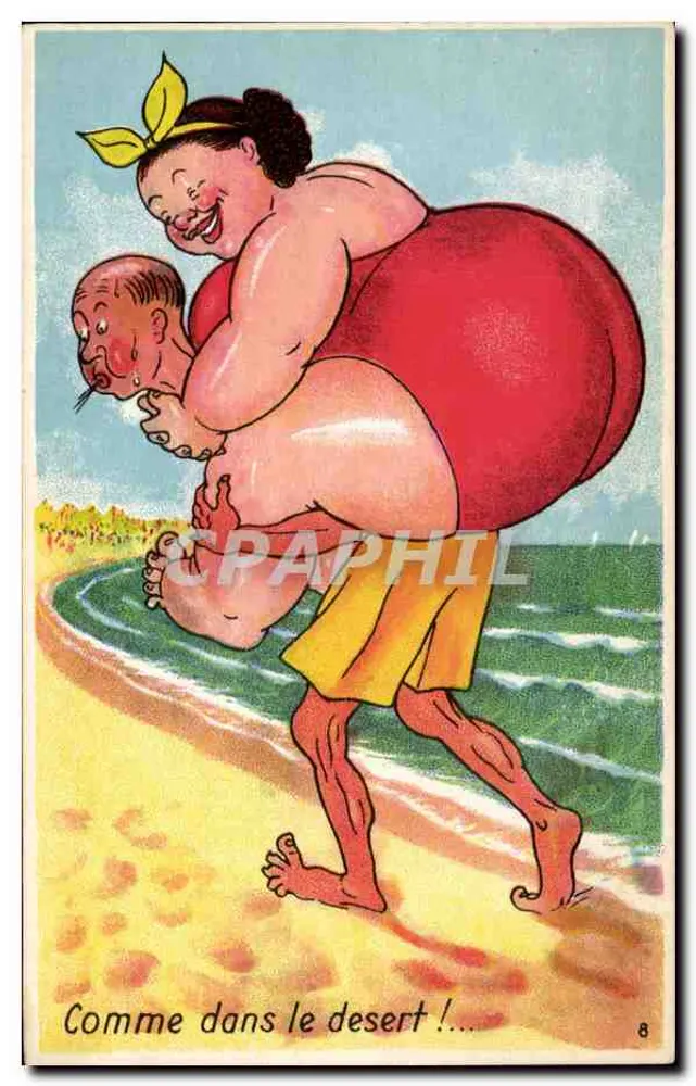 Frau, die einen Mann auf dem Rücken trägt — Strand — A.P.F. TIANANTES n°8 - Vorderseite