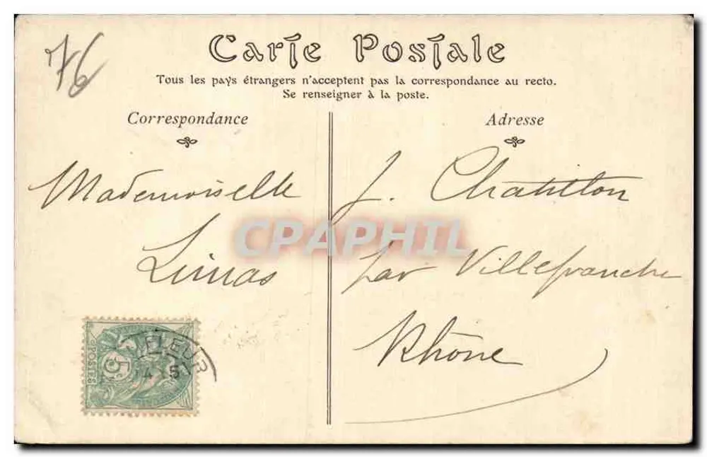Le Havre — De Place Gambetta gezien vanaf het Kade van het Handel, uitgave C. Charron n°48 - Achterkant
