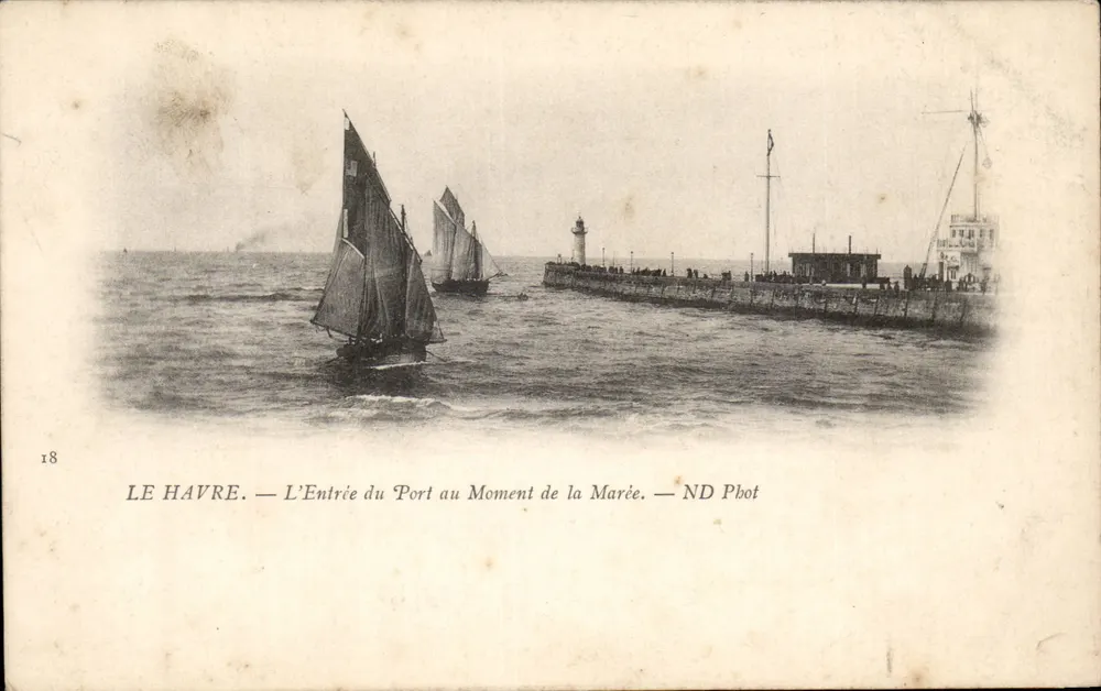 Le Havre — Ansicht des Hafeneingangs bei Ebbe — ND Phot - Vorderseite