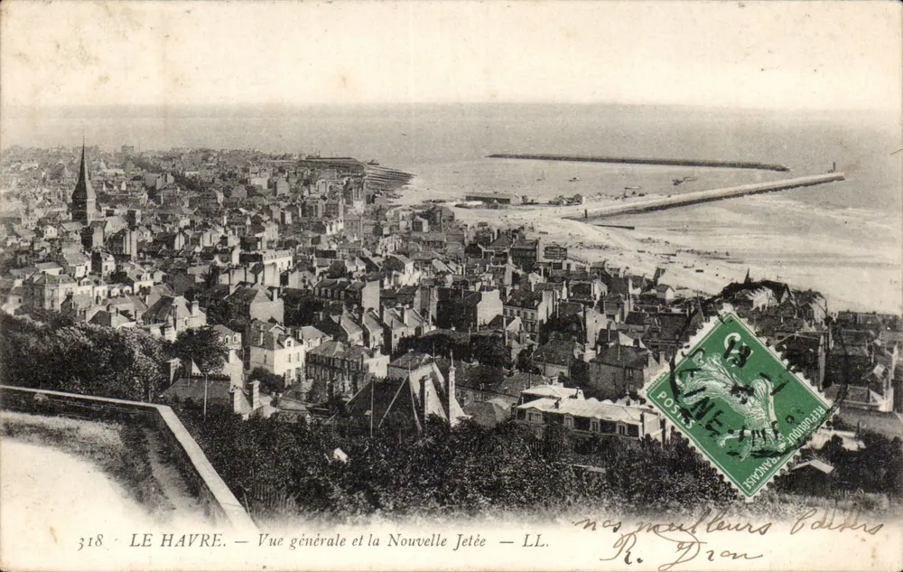 Le Havre — Allgemeiner Blick und die Neue Damm — LL. — unsere besten Verleger R. Dron - Vorderseite