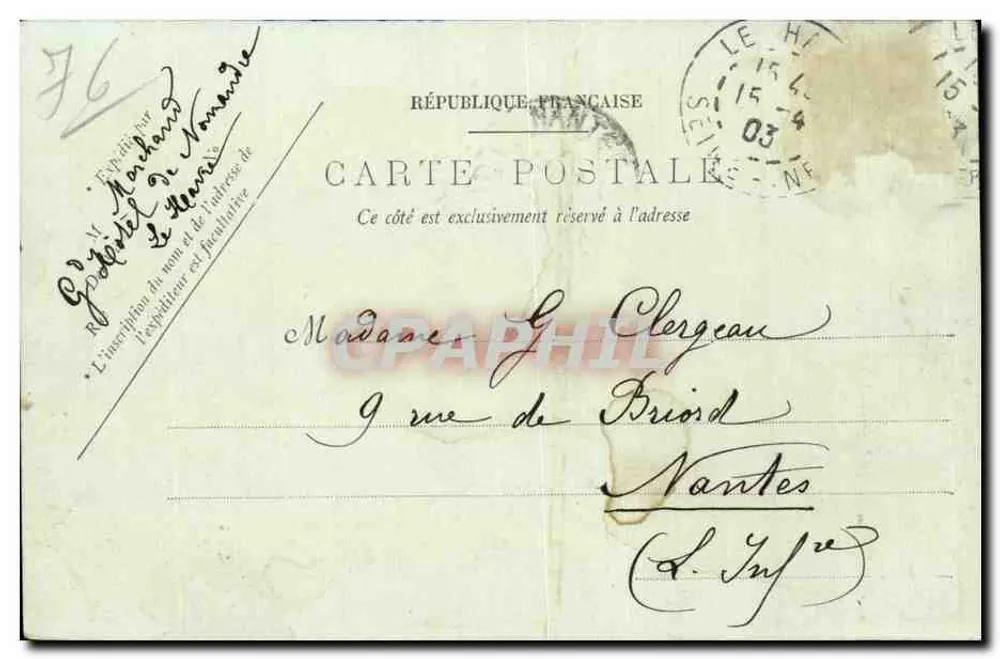 Le Havre — O Boulevard Marítimo e a Hève — LL - Verso
