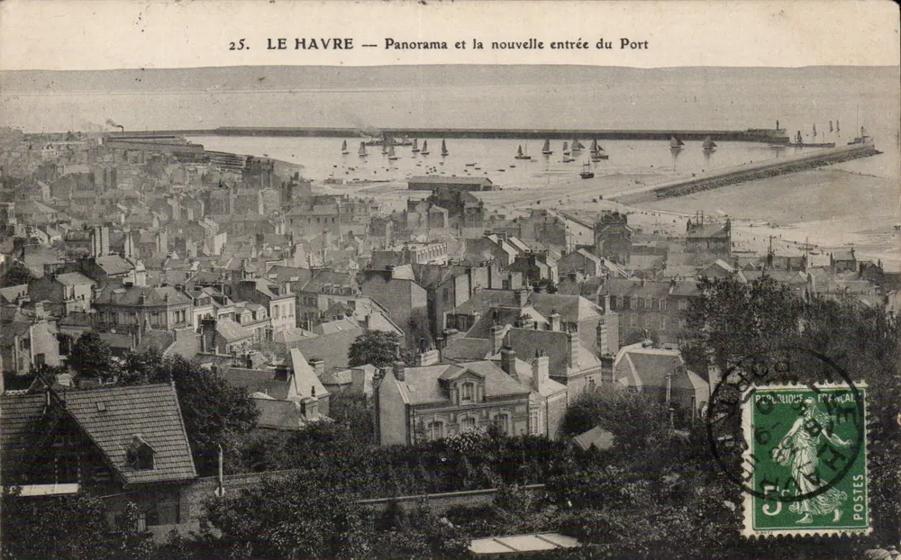 Le Havre — Panorama und die neue Hafenöffnung — unbekannter Verlag, n° 25 - Vorderseite
