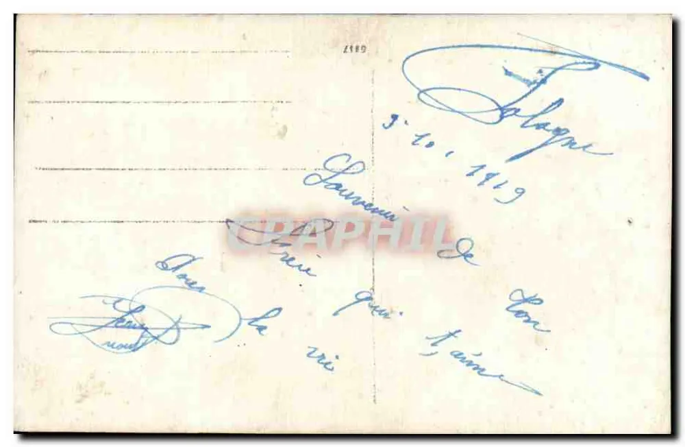 Soldat im Uniform — Fotostudio — datiert 3/10/1919 - Rückseite
