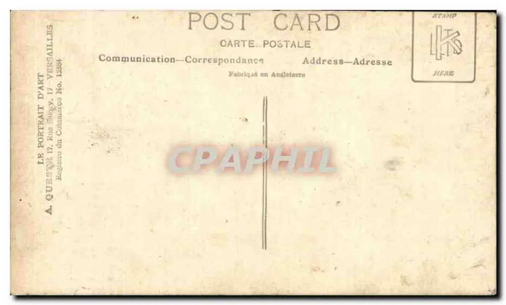 Kunstporträt — Soldat im Uniform — A. QUESNE, 17 Rue Sèvres, Versailles - Rückseite