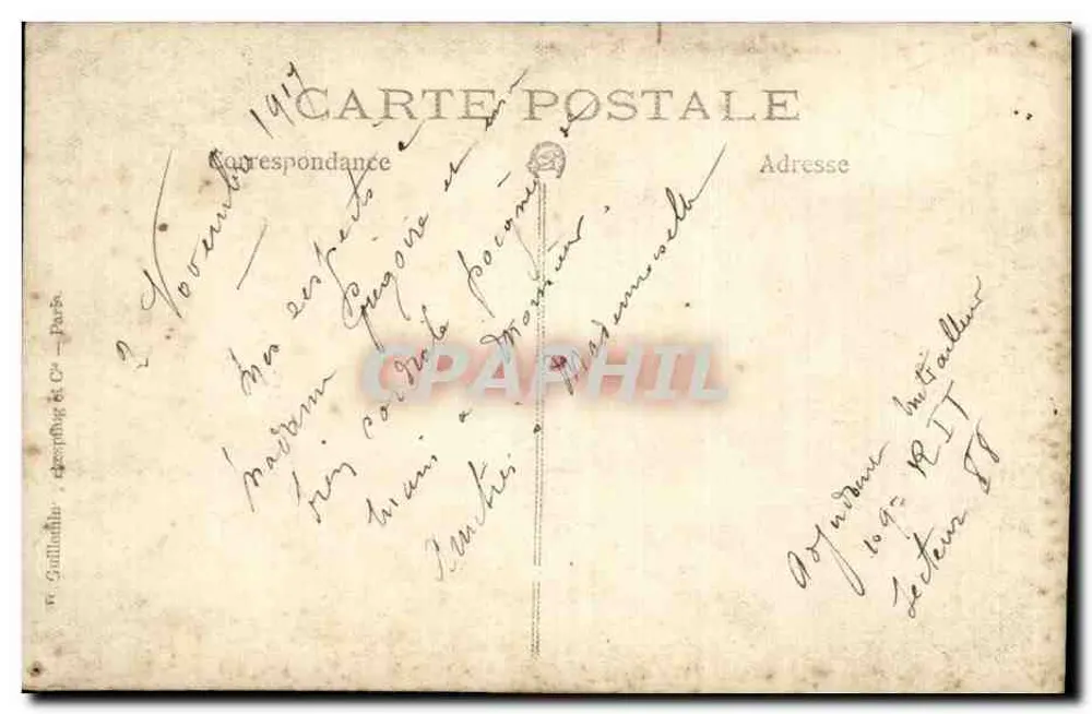 Zwei französische Soldaten — 2. November 1917 — Verlag Guilland & Cie, Paris - Rückseite
