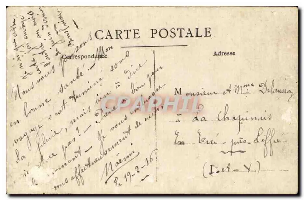 Gruppe Soldaten — Frankreich, datiert um 1916 — Verlag nicht sichtbar - Rückseite