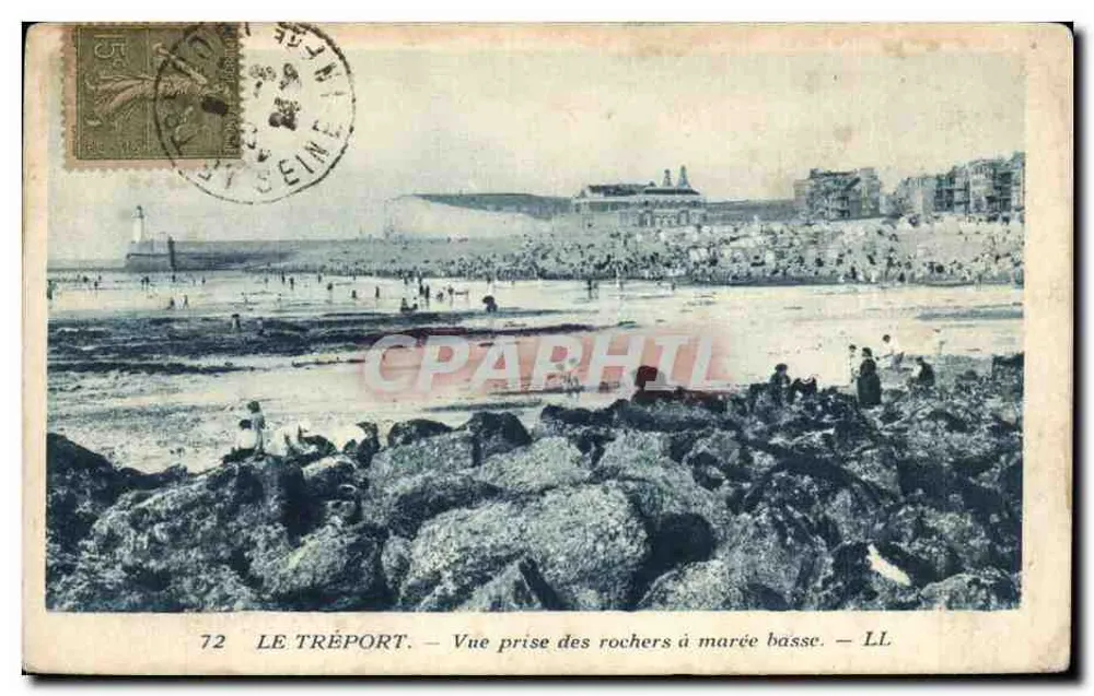 Le Tréport — Ansicht vom Felsen bei Ebbe — LL - Vorderseite