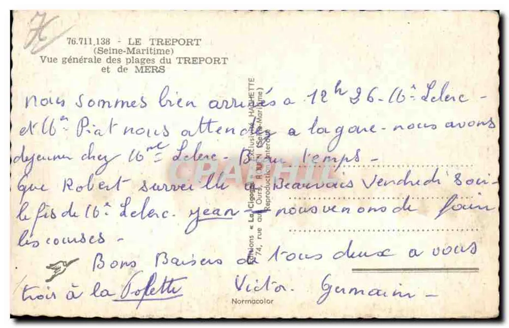 Le Tréport — Allgemeiner Blick auf die Strände und die Mers — La Cigogne - Rückseite