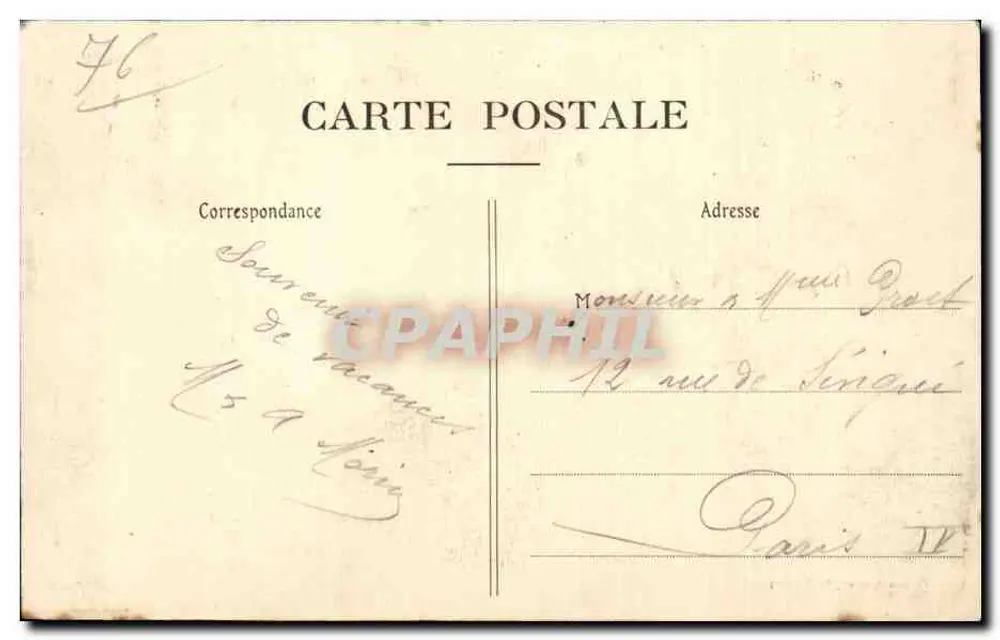 Le Tréport — Auf der Strand — Am Fuße der Klippen — Édition Léonard La Farge - Rückseite