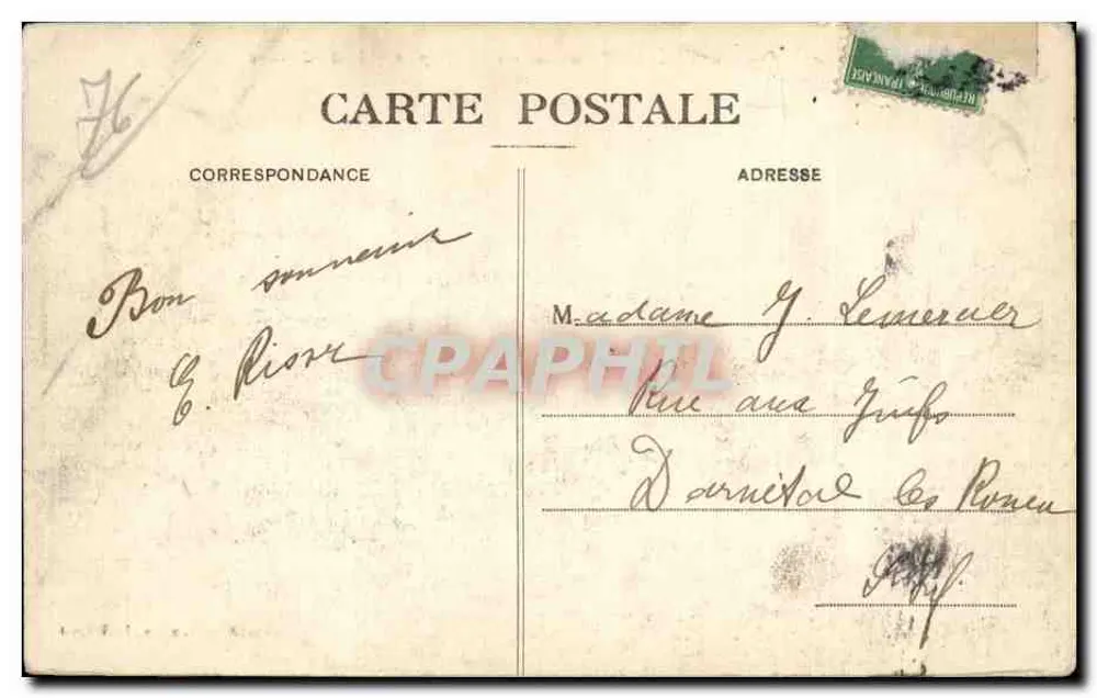 Le Tréport - Panorama van het Tréport, genomen vanaf het Calvaire — uitgever A. Romain, Le Tréport, n°21 - Achterkant