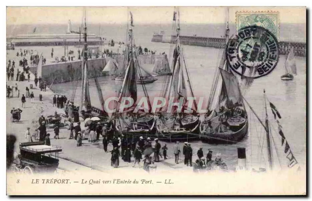 Le Tréport — Der Kai in Richtung Hafen-Eingang — LL. - Vorderseite