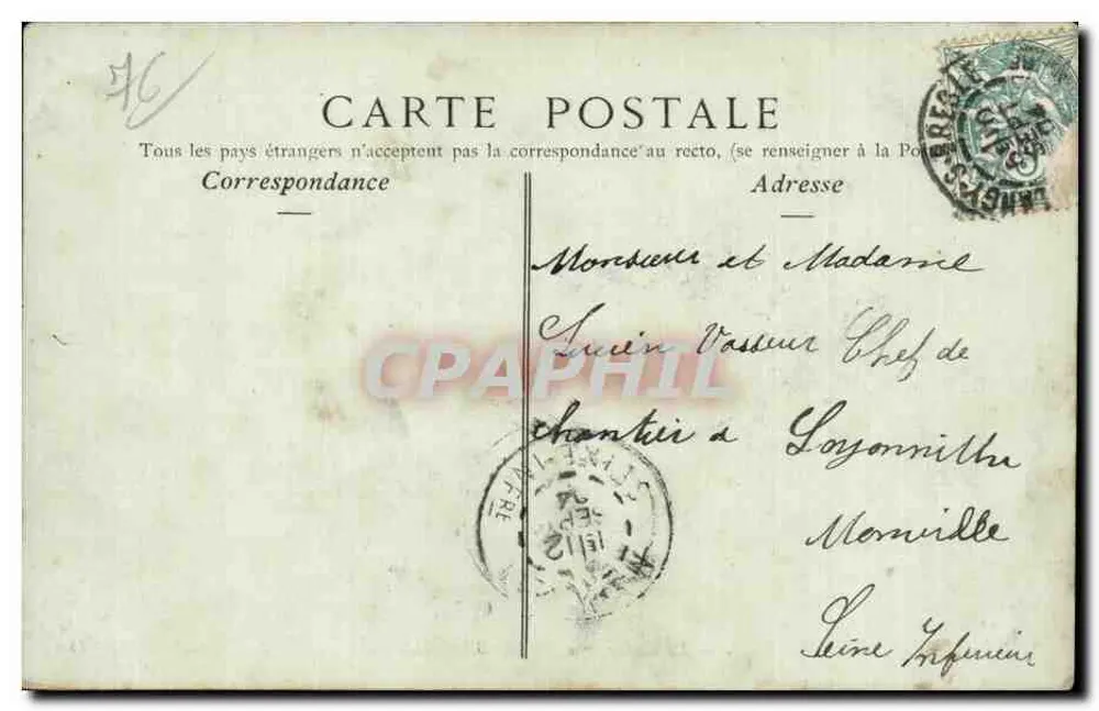 Le Tréport — Das Casino, Ansicht vom Esplanade — Arnitie Madeleu, Sammlung ND Phot - Rückseite