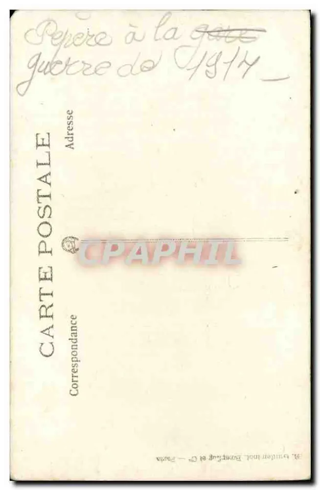 Soldat im Uniform — steht vor einem Baum und einer Granate — Verlag M. Courtenhout, Brüssel - Rückseite