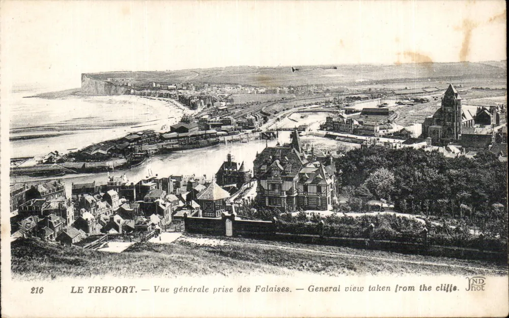 Le Tréport — Allgemeiner Blick von den Klippen — ND Hot, Nr. 216 - Vorderseite