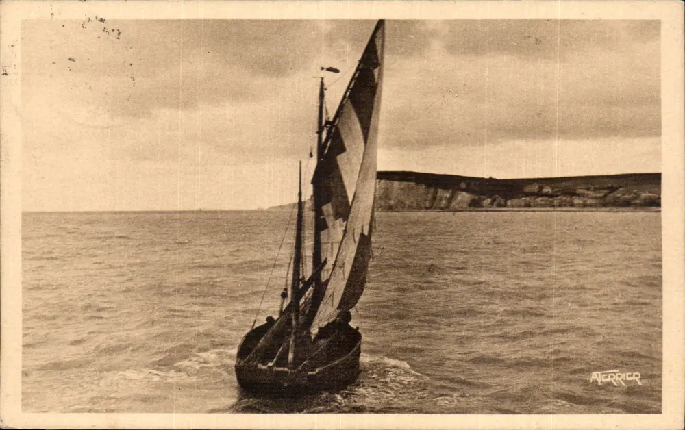 Le Tréport (S.-I.) — Kleine Tréport-Boote, die zum Fischen auslaufen — A. Terrier, n°3665 - Vorderseite