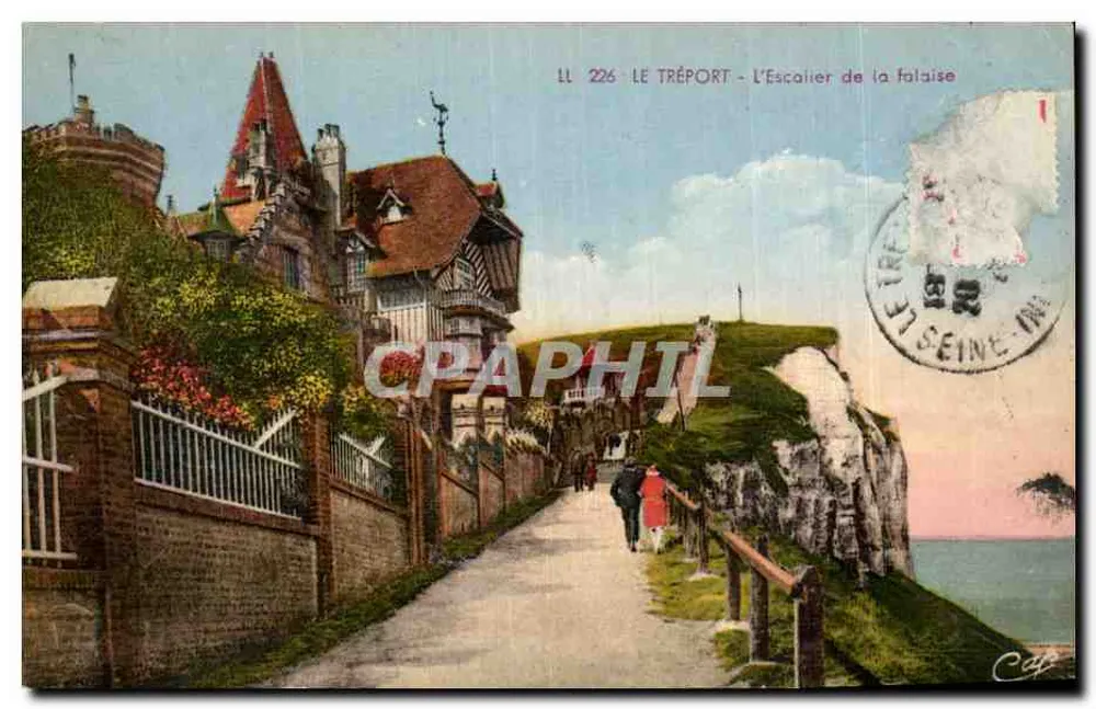 Le Tréport - Die Kliff-Treppe — LL 226 — Verlag: C. Les Arts Photomécaniques - Vorderseite