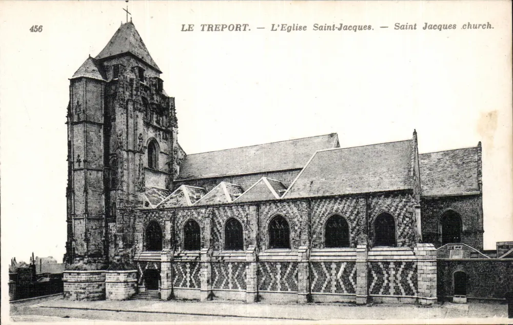 Le Tréport — A Igreja de São Jacó — editor Antigos Estabelecimentos Neurden e Cie - Frente