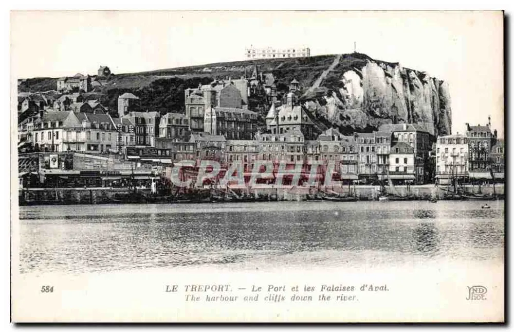 Le Tréport — Der Hafen und die Aval-Klippen — ND Hot. n° 584 - Vorderseite