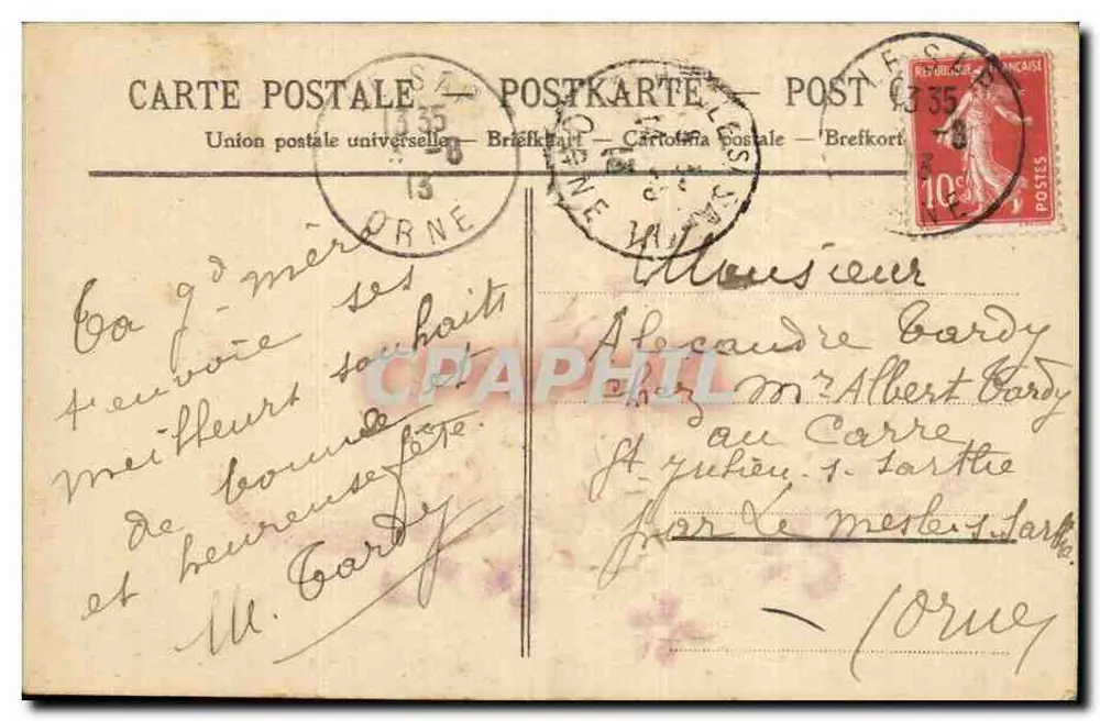 Büschel von Veilchen und Mohnblumen — Frohe Geburtstagskarte — Verlag unbekannt - Rückseite