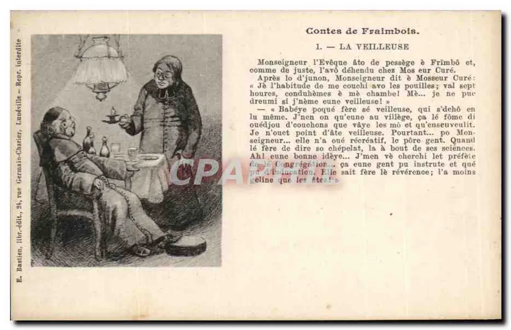 Contes de Fraimbos - Die Nachtlampe — E. Battien, lith. Verlag, 34, rue Germain-Charter, Landéville - Vorderseite