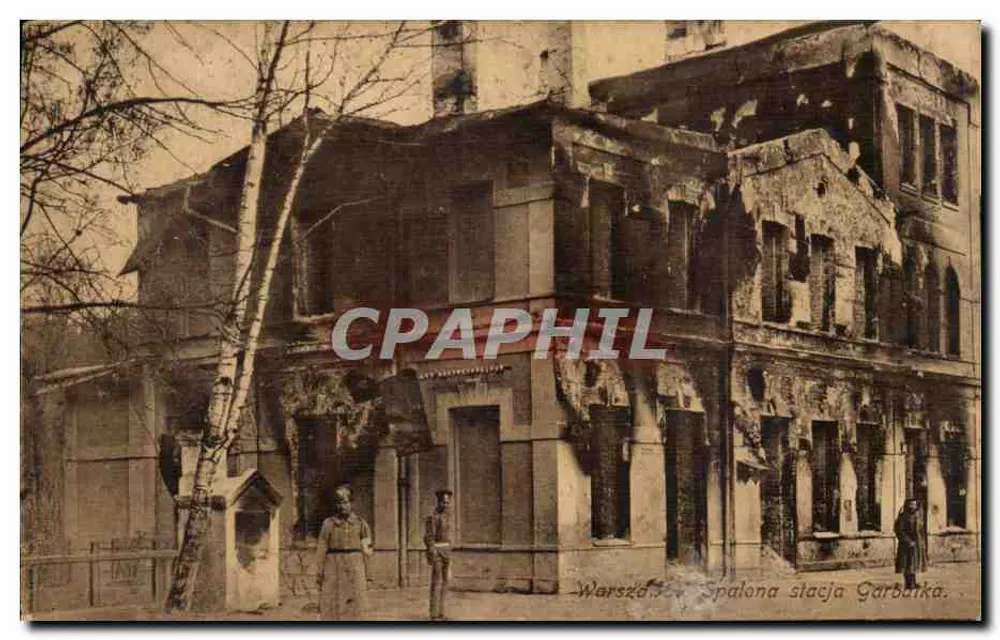 Warszawa - Abgebrannte Bahnhof Garbarka — Verlag A. J. Orzonszegi, Nr. 11 - Vorderseite