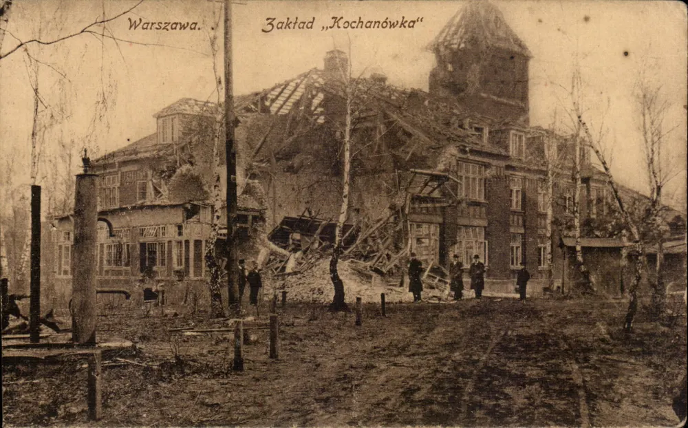 Warschau — Betrieb „Kochanówka“ nach einem Brand — Nakładom A. J. Ostrzowski — Warschau - Vorderseite