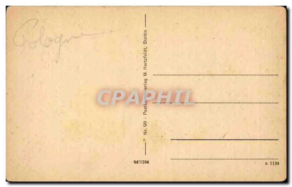 Stettin, Provinzialverwaltungsgebäude — Verleger M. Hertzfeldt, Nr. 1184 - Rückseite