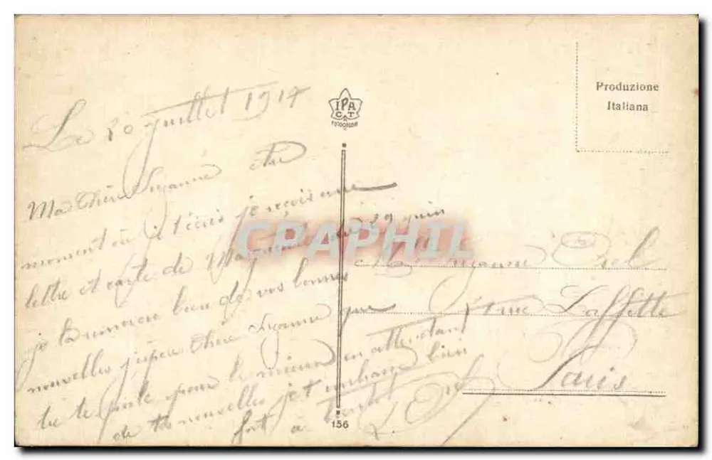 Thessaloniki - Kirche S. Georg — in mehreren Sprachen gedruckt, mit sichtbarem Minarett - Rückseite