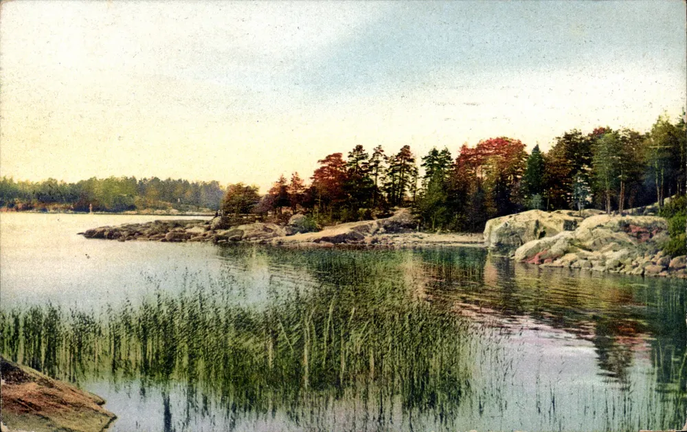 See und Wald im Herbst — Finnland — Verlag Suomi Finnland, Turku, Gunnäs, Abo - Vorderseite
