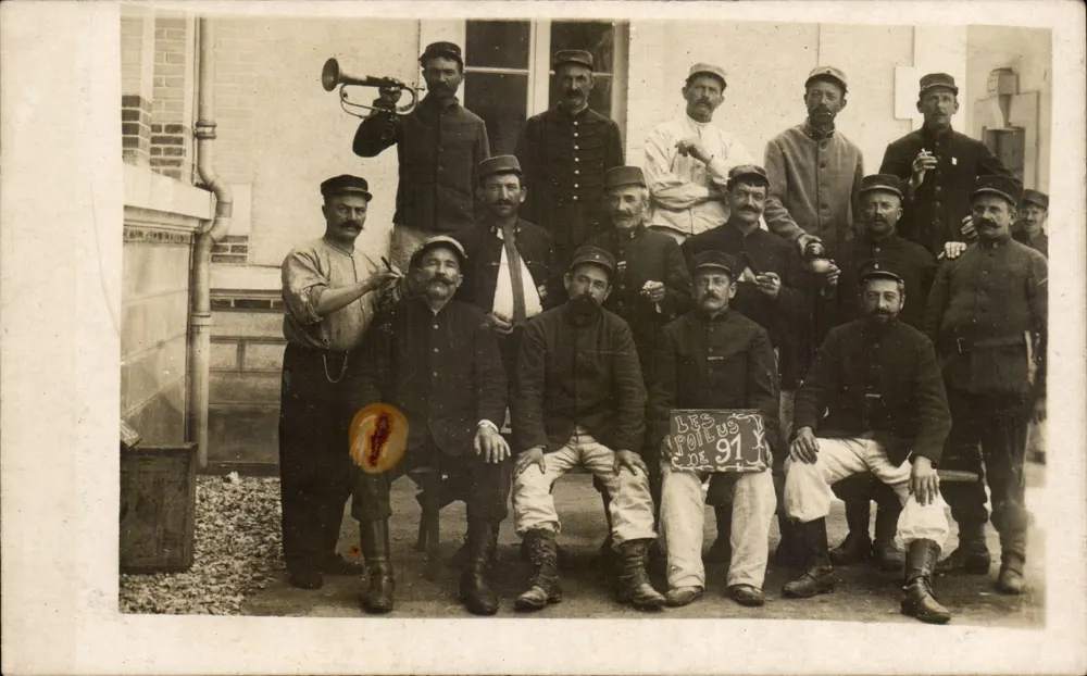 Les Poilus de 91 — Gruppe Soldaten — Karteikarte - Vorderseite