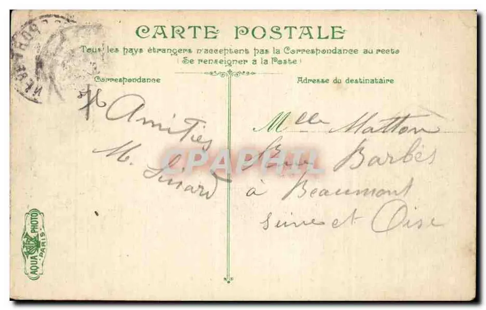 Le Tréport — Le Port à marée basse — L.V. R.C. n°3229 - Verso
