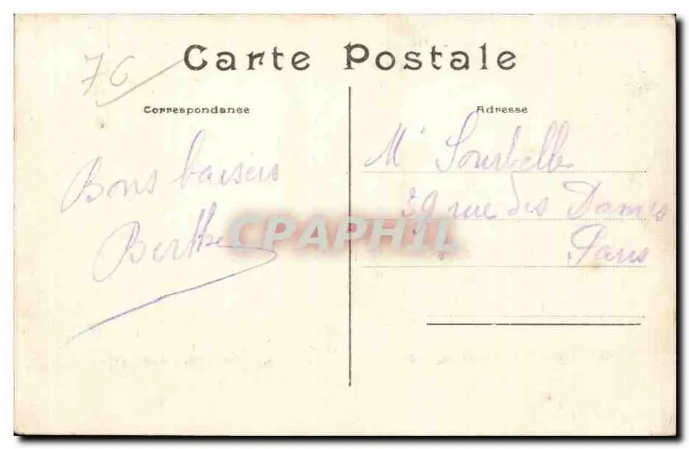 Tréport (Seine-Inférieure) — Effekte von Wellen auf den Strand — L'Hirondelle, Paris, n°63 - Rückseite