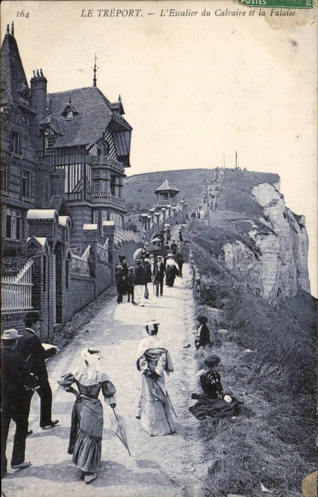 Le Tréport — Die Treppe des Kalvariums und der Klippen — Verlag: POSTES, Nr. 164 - Vorderseite