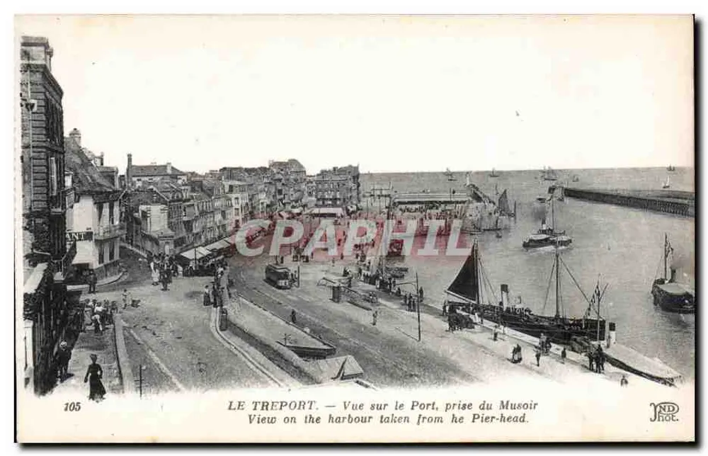 Le Tréport — Blick auf den Hafen, vom Musoir aus — NDHOC, n°105 - Vorderseite