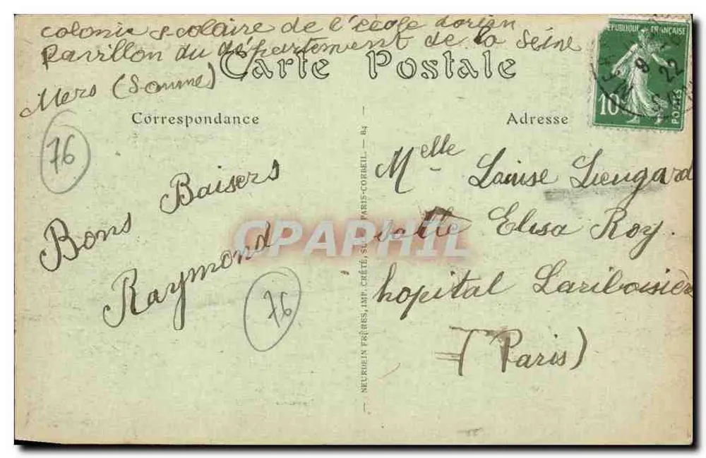 Mers-les-Bains und Le Tréport — Allgemeiner Blick — Verlag Jhot, Nr. 482 - Rückseite