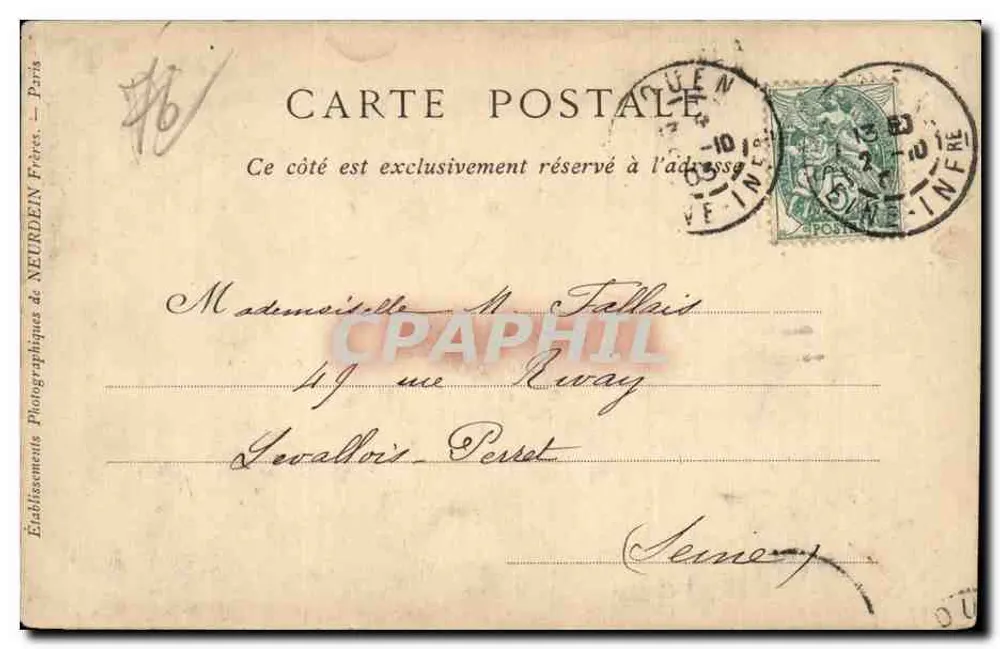 Rouen — Die Buttertürme, Kathedrale — Verlag: Collections NI Plot, Nr. 160 - Rückseite