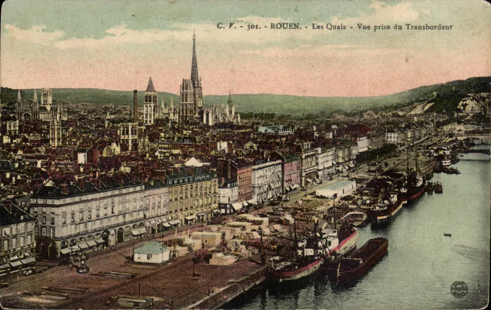 Rouen - Die Quais - Ansicht vom Transbordeur — C.V. - 301 - Vorderseite