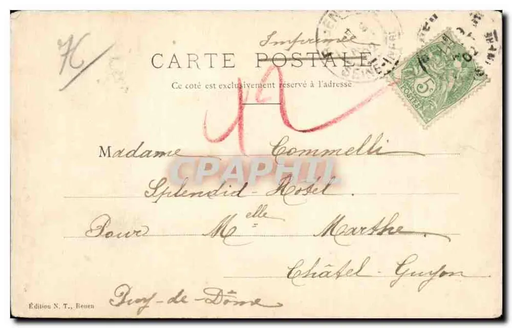 Croix de pierre, Rouen — N. T. - Verso