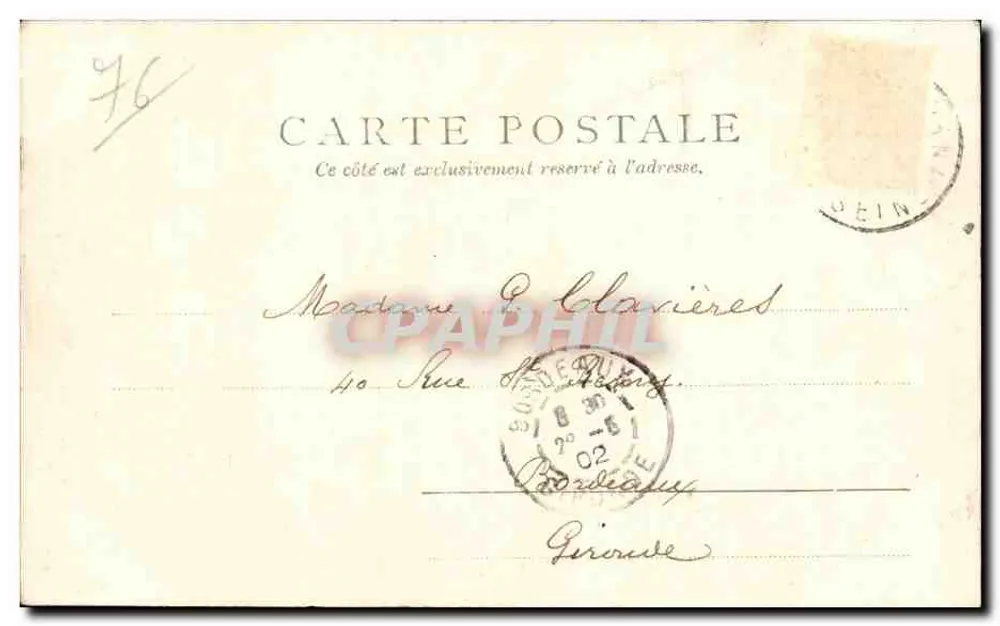 Igreja de Santa Madeleine — Rouen — Paris, Editor Paris, n° 8779 - Verso