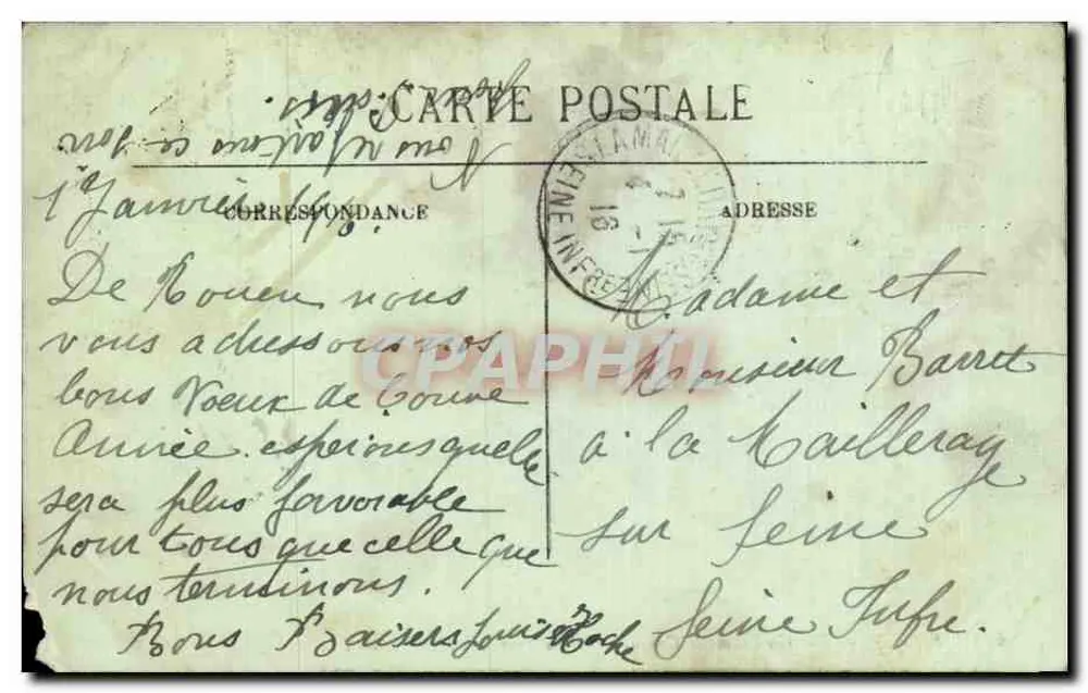 Rouen — Rue Guillaume-le-Conquérant und die Uhrenturm — unbekannter Verlag, Nr. 298 - Rückseite
