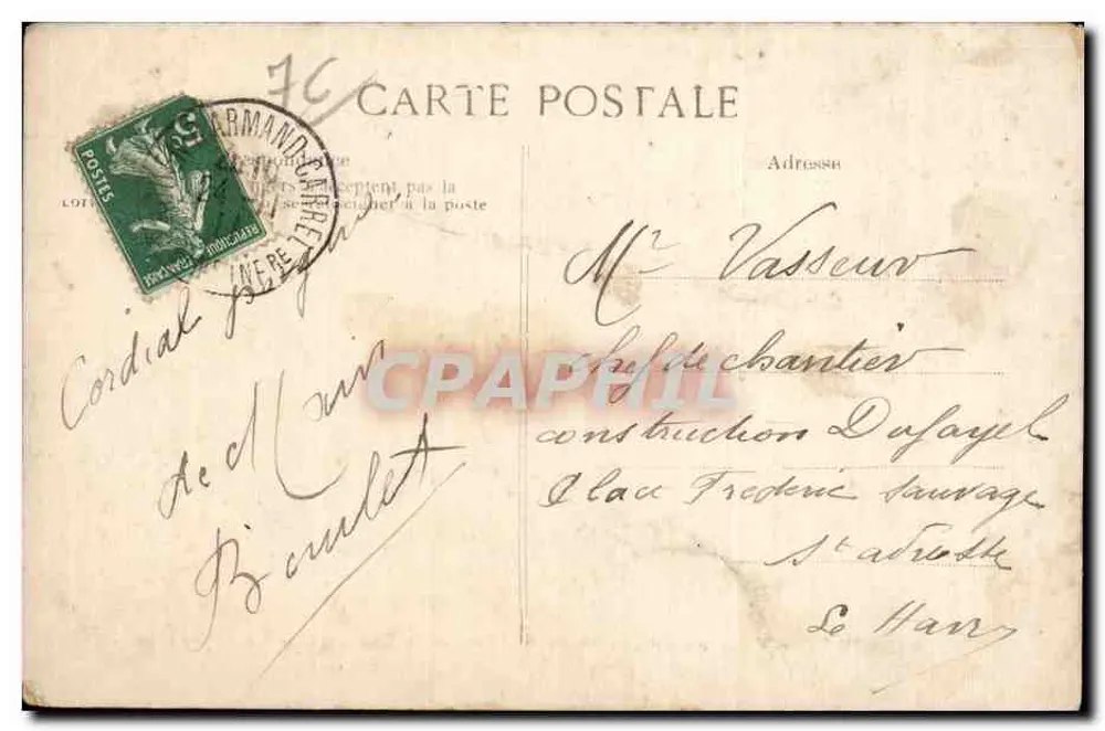 Rouen — Übersicht des Champ de Mars, der Seine und der Côte Sainte-Catherine — Verlag ELD, Nr. 57 - Rückseite