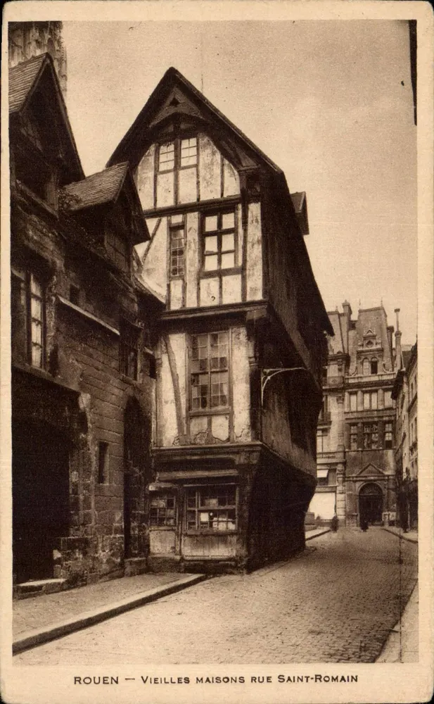 Rouen — Alte Häuser in der Straße Saint-Romain — Edition der Nouvelles Cartes - Vorderseite
