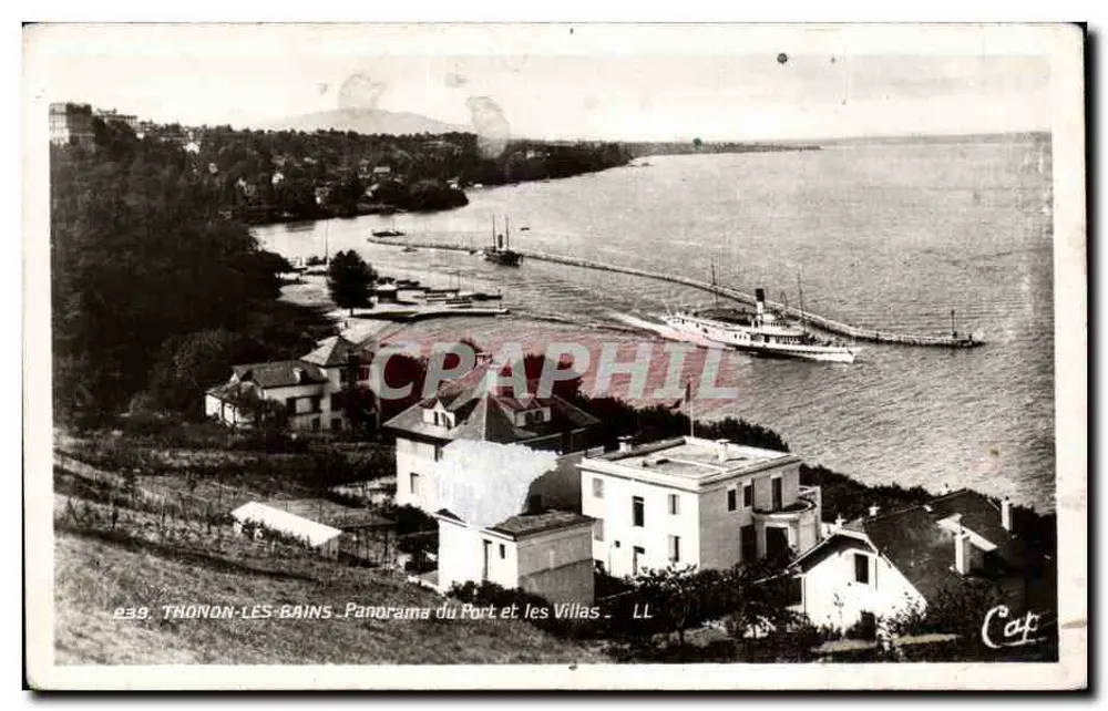 Thonon-les-Bains — Panorama des Hafens und der Villen — LL - Vorderseite