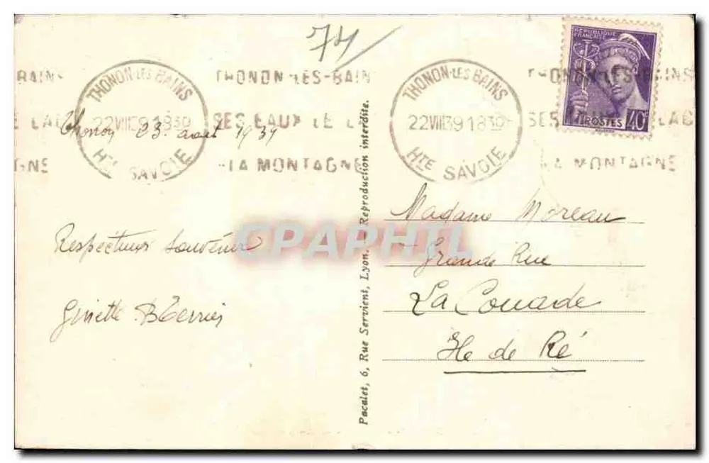 Thonon-les-Bains — A entrada do porto — P. L. - Verso